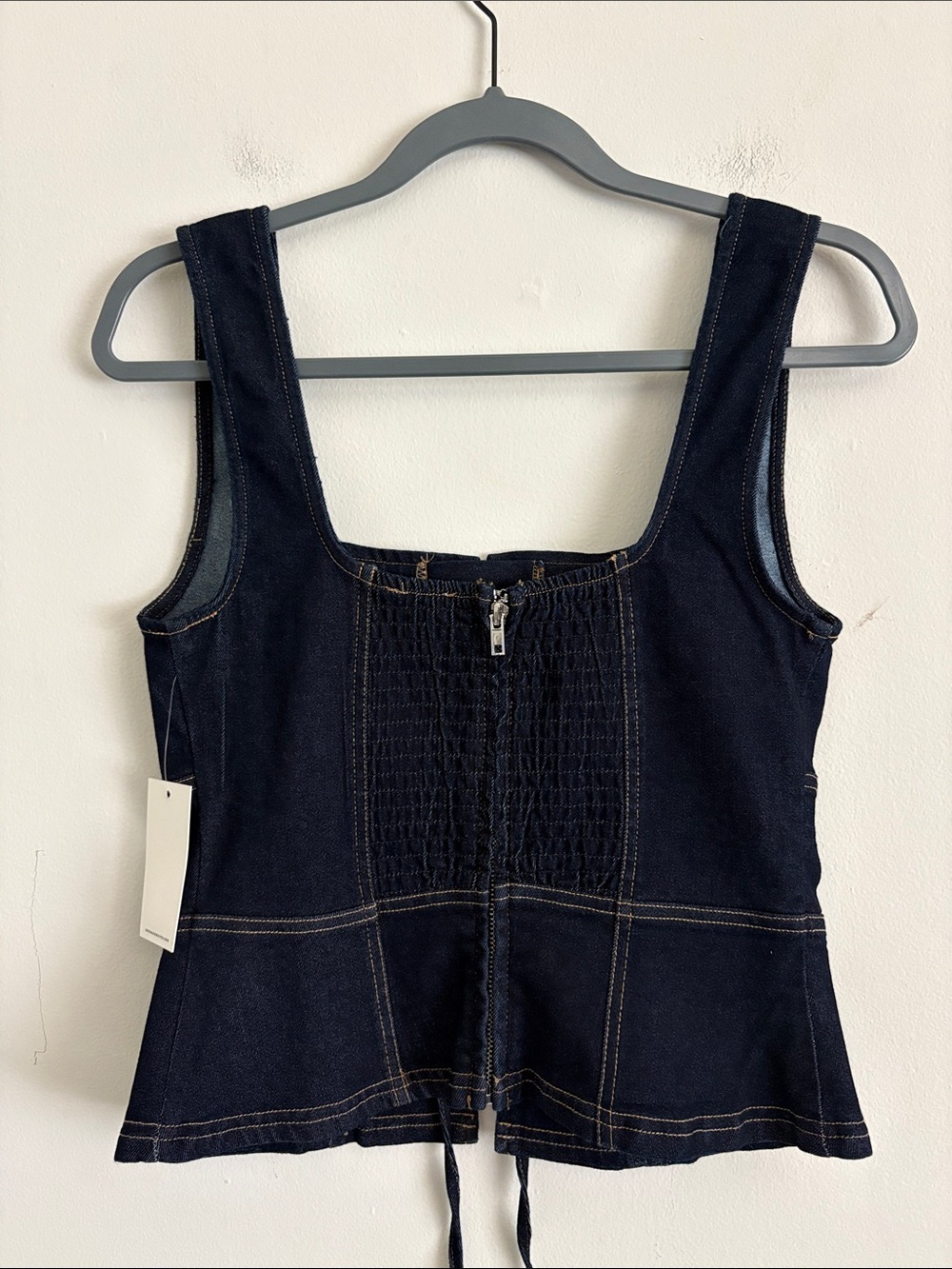 Moon River Lace-Up Detail Denim Corset Top Size Large - Picture 9 of 13